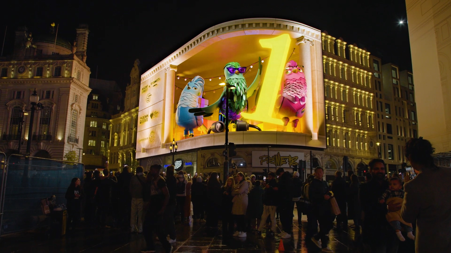 The Crown Estate lights up London’s West End with delightful Christmas pigeons
